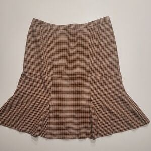 Plaid Wool Tulip Skirt
